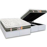 Cama Box Bau King Colchao Molas Bonnel Castor Silver Star Air Base Crc Courano White 193x203