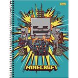 Caderno Brochura 1/4 Capa Dura Minecraft 80fls.