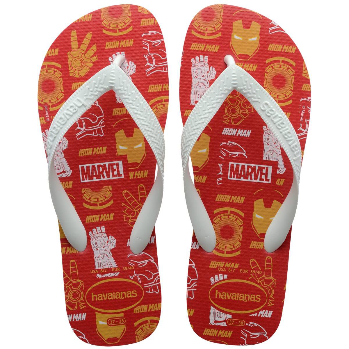 Chinelo Havaianas Licenciado Marvel Logo Mania 39/0 Vermelh