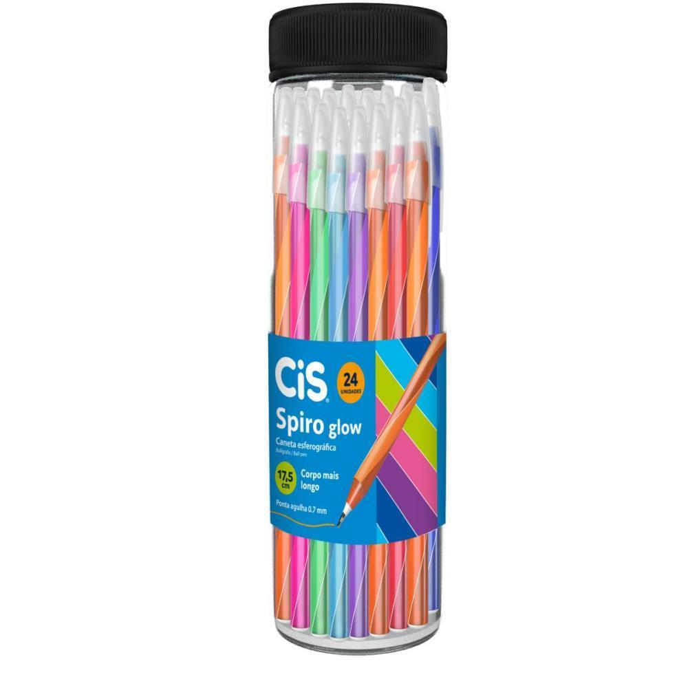 Caneta Esferografica Cis Spiro Glow 0,7mm Cores