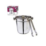 Balde De Gelo De Inox Redonda Com Alca E Pegador 1,5l