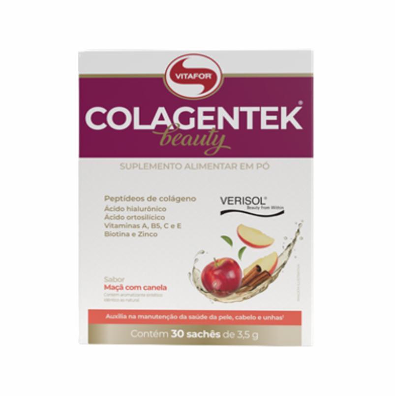 Colagentek Colágeno Maçã Com Canela 3,5g Vitafor 30 Sachês