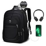 Mochila Escolar Bolsa Executiva Grande Fone Ouvido Preto