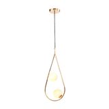 Lustre Pendente Globo Vidro Jabuti Duplo Gota Duo Dourado