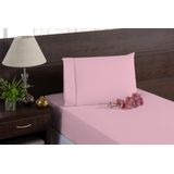 Lençol Solteiro 2 Peças Para Hospedaria 100% Algodão Rosa