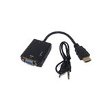 Adaptador De Vídeo Hdmi Para Vga Com Saida De Áudio P2