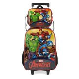 Kit Mochila E Lacheira Luxcel Com Rodinhas Vingadores Preto