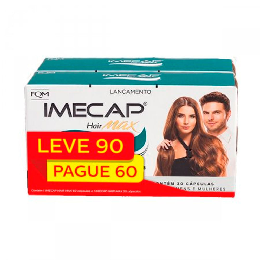 Imecap Hair Max Leve 90 E Pague 60 Cápsulas