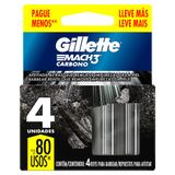 Carga Para Aparelho De Barbear Gillette Mach3 Carbono 4 Unidades Leve Mais Pague Menos