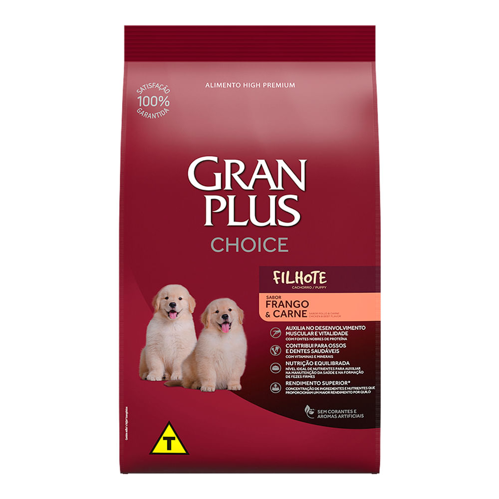 Ração Gran Plus Choice Cães Filhotes Frango E Carne 10,1kg