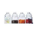 Jogo 4 Potes Em Vidro Para Mantimentos 300ml Para Cozinha