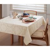 Toalha De Mesa 2,20 Metros E Meio Jacquard Palha 6 Lugares