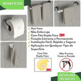Kit Acessórios Para Banheiro Inox 4 Peças Master Slim Df