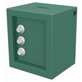 Mini Cofre Porta Moedas Com Tres Segredos Em Aço Fercar