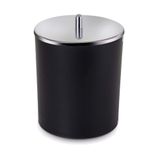Lixeira 5l De Plástico Com Tampa Inox - Preta - Arthi