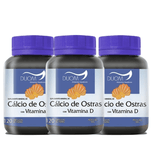Kit Com 3 Cálcio De Ostras Com Vitamina D 120cps 750mg Duom