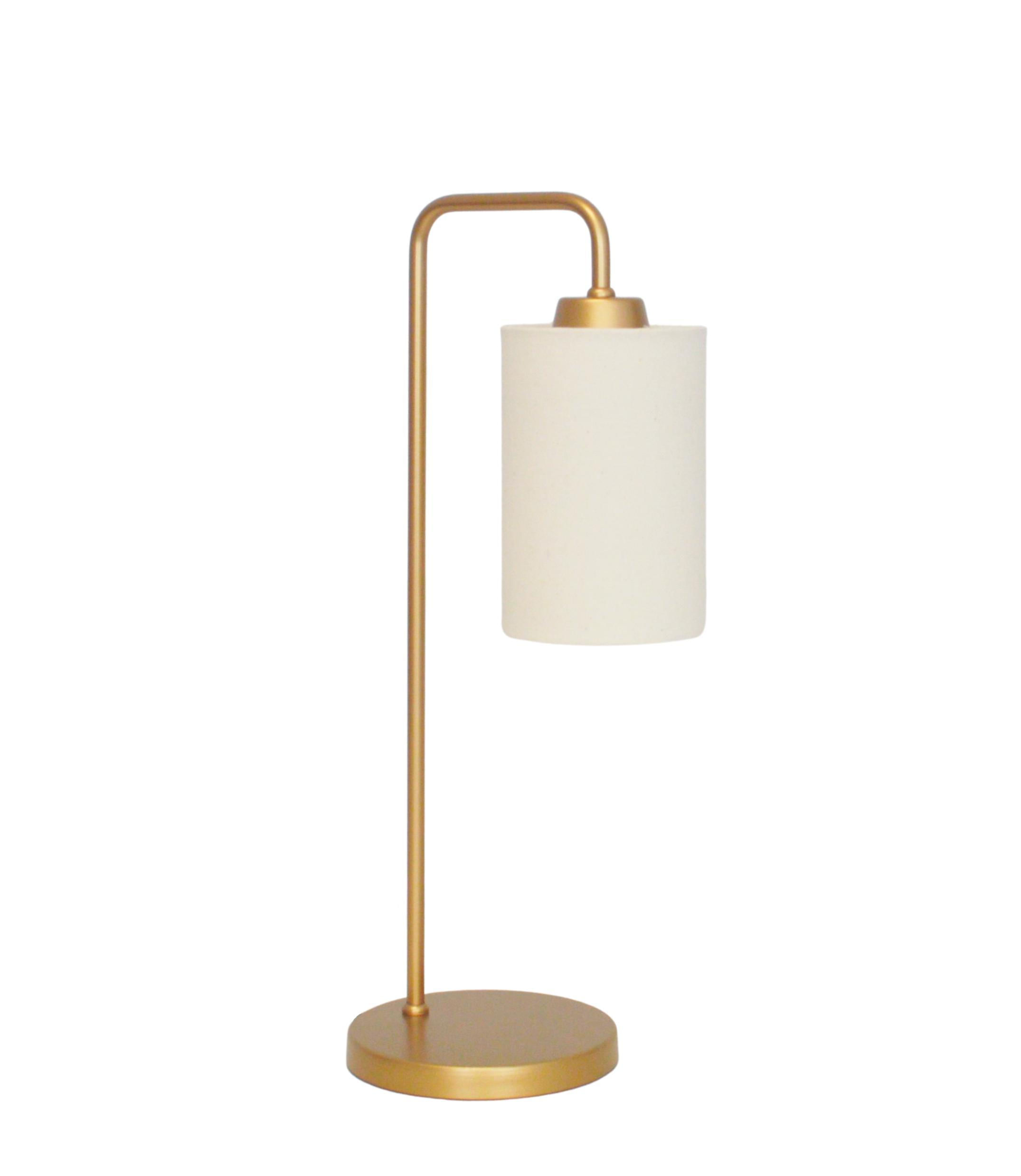 Abajur Luminária Mesa Retro Dourado Com Cúpula Cru.