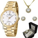 Kit Relógio Champion Elegance Feminino Cn29025w