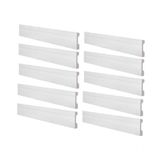 Kit 10 Barras Rodapé de Poliestireno Alta Densidade NMC Pisos 18mmx11cm Metro Linear NMC Pisos Branco