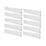Kit 10 Barras Rodapé de Poliestireno Alta Densidade NMC Pisos 18mmx7cm Metro Linear NMC Pisos Branco
