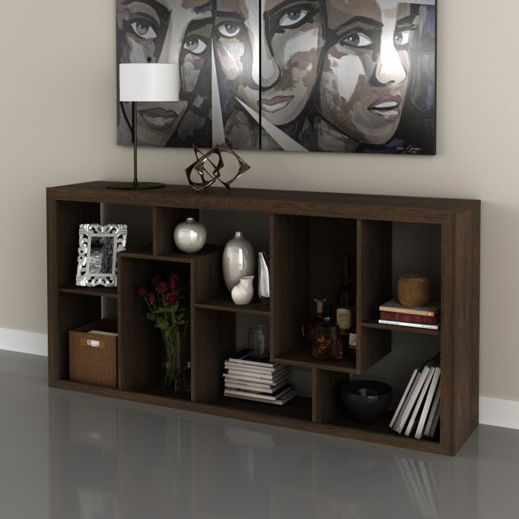 Estante Aberta com Nichos Tecno Mobili Rústico