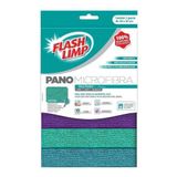 Pano Multiuso Microfibra Com 3 Panos Flash Limp Flp 6742