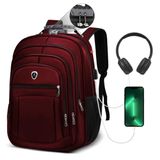 Mochila Escolar Grande Executiva Faculdade Viagem Vermelho