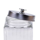 Porta Mantimentos Vidro Quadrado Tampa Inox 1200ml Lyor