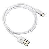 Cabo Dados Usb Tipo C Branco 1 Metro Reforçado