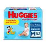 Fralda Huggies Tripla Proteção Tamanho M Pacote Hiper 92 Fraldas Descartáveis