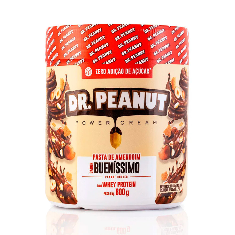 Pasta De Amendoim Dr.peanut Power Cream Bueníssimo Com Whey Protein 600g