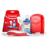 Kit Viagem Colgate 1 Escova Dental + 1 Creme Dental + 1 Enxaguante Bucal