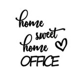 Home Sweet Home Office 50x45cm Lettering Mdf Aplique Parede