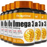 Kit 6 Potes Ômega 3 Óleo Peixe 1000mg 120 Cápsulas Fitoprime