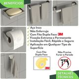 Kit Acessórios Para Banheiro Inox 5 Peças Master Slim Df