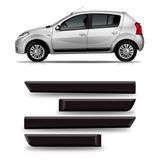 Friso Lateral Sandero 2008 A 2015 - Kit 4 Peças