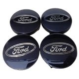 Kit 4 Calotinhas Centro Roda Ford Fusion Focus Ecosport 55mm