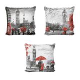 Almofadas Decorativas Vermelhas E Preto Love Para Sofá 40x40
