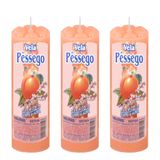 3 Velas Votiva Aroma Pêssego Aromática Perfumada Harmonia