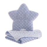 Edredom Baby Em Relevo Com Almofada Etrela 75x1,00m Azul
