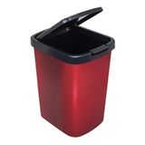 Lixeira Prática 9 Litros Vermelha Click Label 25461 Arqplast
