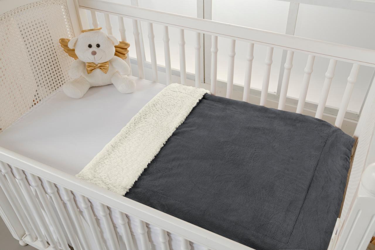 Saida De Maternidade Para Bebe Unisex Cor Cinza Escuro Manta