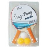 Kit Ping Pong Com 3 Bolas Raquetes De Madeira- Toymix