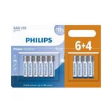 Pilha Palito Aaa Philips Alcalina Power 1.5v Pack Com 10 Un.