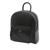 Mochila Feminina Couro Legítimo Média Zíper 6601 Preto