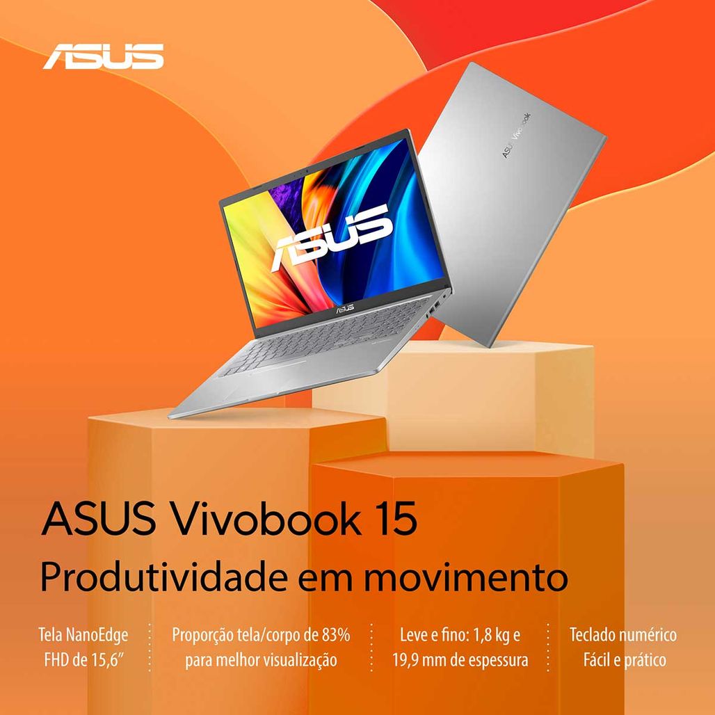 Notebook Asus VivoBook 15 Intel Core i3 1115G4 15,6 4GB SSD 256GB Windows  11 X1500EA-EJ3665W com o Melhor Preço é no Zoom