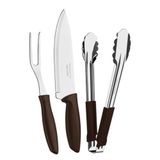 Conjunto Para Churrasco Tramontina Plenus Em Inox E Polipropileno  3 Peças