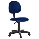 Cadeira Escritorio Giratoria Executiva Em Crepe Azul