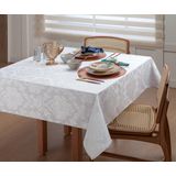 Toalha De Mesa Retangular Jacquard Branca 10l 3 Metros