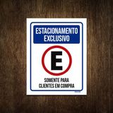 Placa Estacionamento Exclusivo Clientes Em Compra 18x23